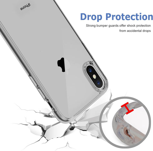 TENOC Phone Case Compatible with iPhone Xs Max, Gray Case Clear Shockproof Protective Bumper Slim Cover for 6.5 Inch...