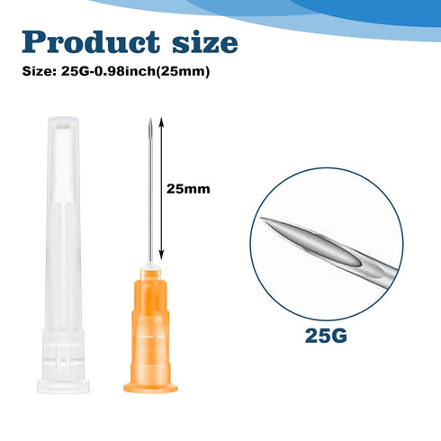 120Pcs 25Gauge Dispensing Needles 1 Inch with Cap Individually Wrapped Sealed for Scientific Labs, Measuring Refilling, Industrial Dispensing Acce...