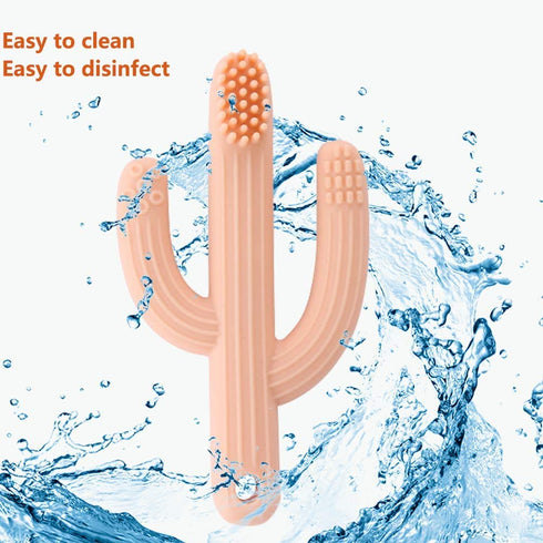 Cactus Teether, Baby Teething Toys for Babies 0-6 Months 6-12 Months, Self-Soothing Pain Relief Soft Baby Toothbrush for Babies, Toddlers, Infants...