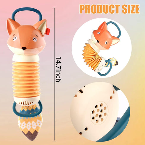 Accordion (Fox Shape) Music Educational Toys Cartoon Shape Kids Toddlers Preschool Music Toys with 12 Kinds of Sound Effects...
