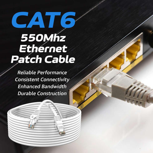 Cables Direct Online Cat6 20FT Network Ethernet Patch Cable, 550Mhz Internet Wire, Compatible with PC, Laptop, Modem, Router, TVs, Printer Cord, C...