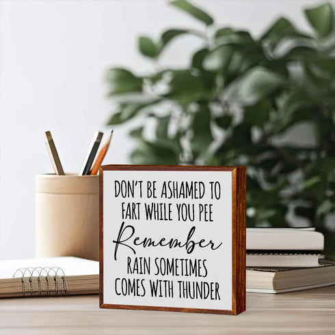 Funny Bathroom Quotes Bathroom Decor Home Toilet Humor Sign Wooden Box Sign for Apartment Bedroom Home Farmhouse Living Room Wood Square Box Sign ...