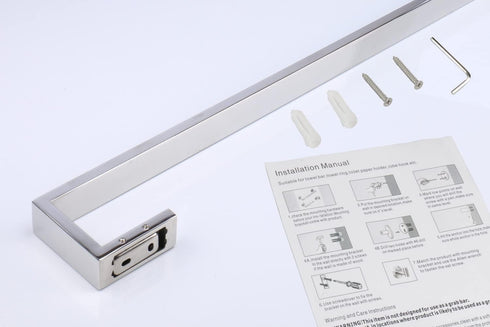 TocTen Bath Towel Rack - Square Base Thicken SUS304 Stainless Steel Towel Bar for Bathroom, Bathroom Bar Accessories Towel Rod Heavy Duty Wall Mou...