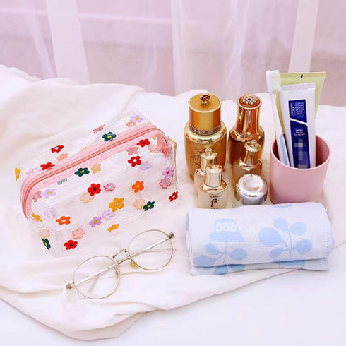 Cute makeup bag, transparent portable makeup bag, waterproof toiletries storage bag, large capacity pen bag (butterfly)......