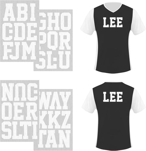 S.E.I 40 Pieces Iron-On Letters: 3 Inch Sport White Iron-On Letters for Clothing, Flock Letters for Jerseys, Uniforms, & T-Shirts (Sport Flock, Wh...