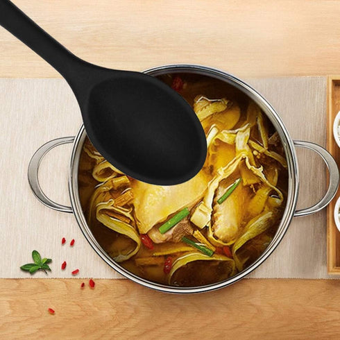 Product image 2 Pieces Silicone Nonstick Mixing Spoons, BPA Free and Food Grade Serving Cooking Spoon, High Heat Resistant to 480°F, Hygienic Desi...