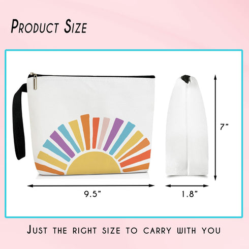 Floral Makeup Bag for Women, Sunshine Gift Makeup Toiletry Organizer Cute Makeup Pouch Canvas Cosmetic Bag Travel Essential Zipper Bag, Pencil Bag...