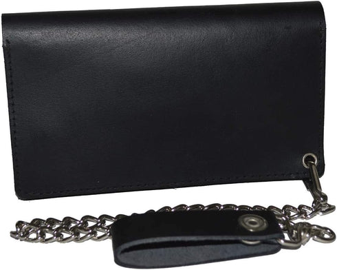 Leatherboss Genuine Leather Men Trifold Eagle Biker Chain Wallet Credit Card Holder for Motorcycle Bikers Truckers...