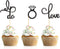 48 Pcs Black Glitter Diamond Ring Cupcake Toppers Love I Do Cake Picks for Wedding Engagement Party Decorations...