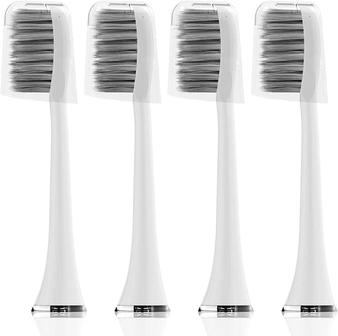Acteh Charcoal Coated Bamboo Toothbrush Replacement Heads Compatible with Acteh, JetWave UV, Sonic Edge, eBrush Models...