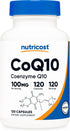Nutricost CoQ10 100mg, 120 Vegetarian Capsules, 120 Servings - High Absorption, Vegetarian, Non-GMO, Coenzyme Q10...