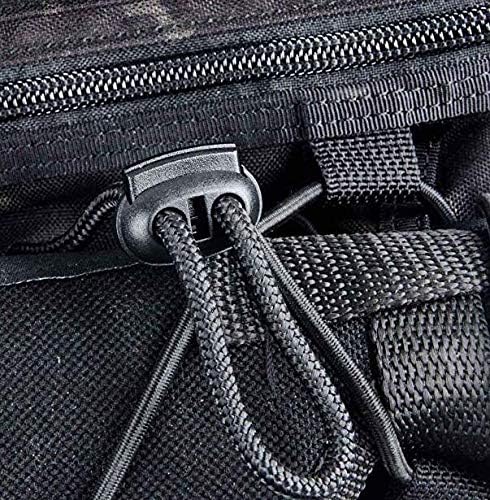 50PCS Professional DIY Rotundity Black Plastic Toggle Spring Stop Double Hole String Cord Locks Bulk Luggage Lanyard Stopper Sliding Fastener Butt...
