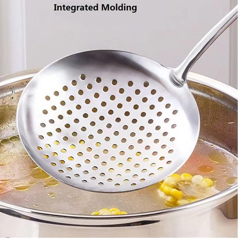 Skimmer Stainless Steel Large Slotted Spoon Colander Strainer Ladle for Cooking Heat Proof Hollow Handle Serving Utensil 14.96 inches...