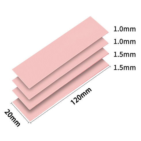 M.2 SSD Thermal Pad: 4 Pack 120x20mm 15W Thermal Pads GPU 1mm 1.5mm NVME CPU SSD M.2 2280 SSD Thermal Pad for Laptop Heatsink CPU GPU SSD IC LED C...