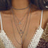 Bohemia Layered Choker Necklace Silver Triangle Necklace Bar Necklace Geometric Necklace Bohemian Jewelry for Women and Girls...