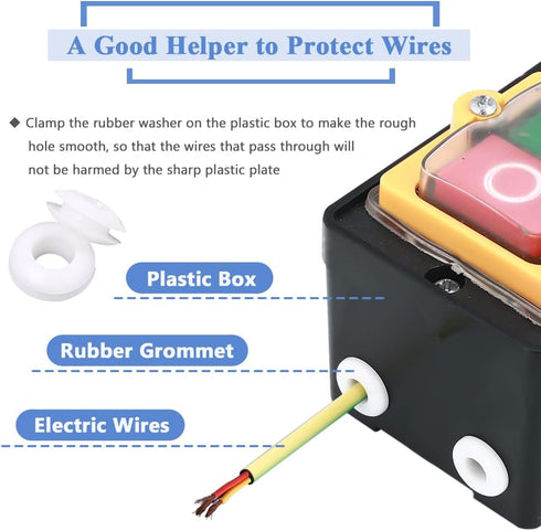 Mesee 100Pcs Double Sided Rubber Grommet Kit, 10mm Inner Dia Oil Resistant Armature Electrical Wire Grommets O Ring Hole Plug Washer White Rubber ...