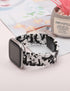 Wearlizer Resin Band Compatible with Fitbit Versa/Versa 2, Lightweight Bracelet Replacement Wristband Strap for Women Men, White Black Flower...
