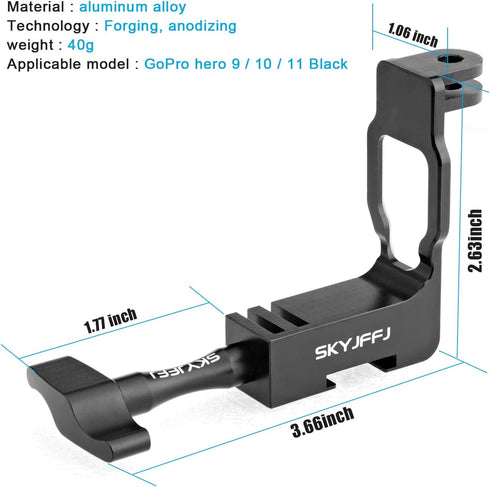 Vertical Elbow Aluminium Bracket Adapter for GoPro Hero 9/10/11/12 Black...