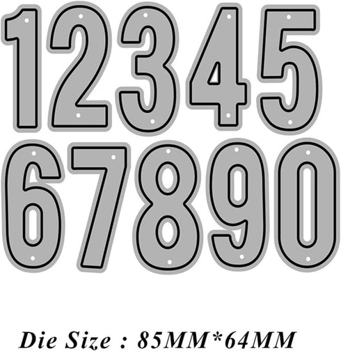 Cutting Dies Kit English Words Metal Stencils Scrapbooking Tools DIY Craft Embossing Template for Paper Card Making Album Arts Supplies (0-9 Numbe...