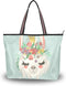 Shoulder Bag Cute Llama Flower Printing Handbag Totes Purses for Women...