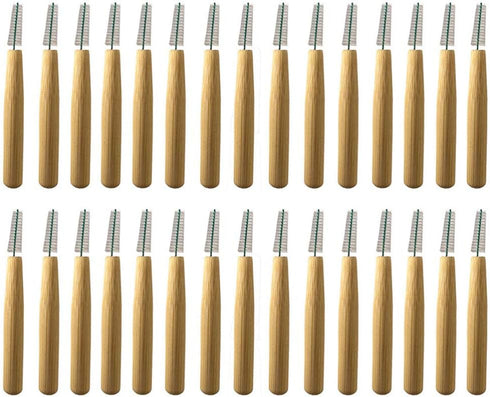 50 PCS Interdental Brush Bamboo Braces Brush Tooth Flossing Head Oral Flosser Cleaners Tooth Cleaning Tools...