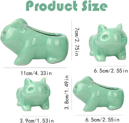 3 Pack Succulent Plant Pots, Ceramic Planters Mini Cute Animal Planters for Potted Plants Cactus Flowers Home Decor Crafts Gifts...