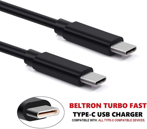 BELTRON Turbo Fast Type-C USB Wall Charger 5V / 3 AMP 45W with Built-in Cable, Compatible with iPhone 15 Series, Galaxy S24 Series, Z Flip5, Z Fol...