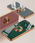 aowner for iPhone SE 3/SE 2/iPhone 8/7 Ring Holder Case Shiny Plating Rose Gold Edge with 360 Degree Rotation Kickstand for Women Girls Slim Soft ...