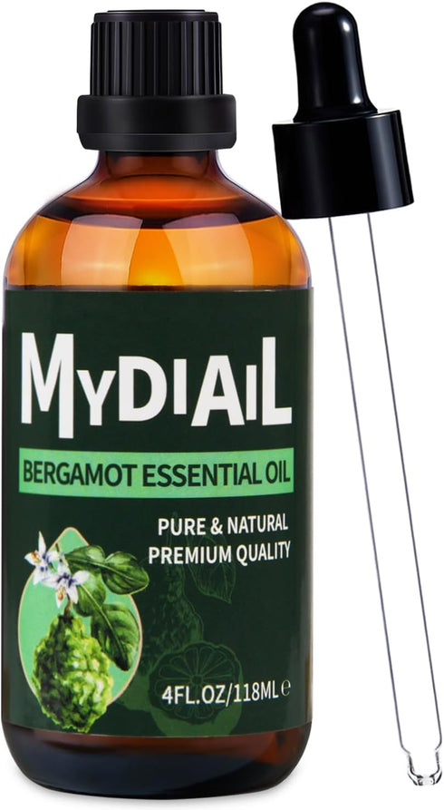 Bergamot Essential Oil (4 oz) Pure and Natural Bergamot Oil for Diffuser, Massage, Candle Making, Skin & Hair Care, Home Cleaning, Bathing - 118ml...