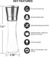 Pepper Grinder or Salt Grinder, Best Spice Mill with Ceramic Blades, Adjustable Coarseness, Brushed Stainless Steel Cap, and Refillable Tall Glass...