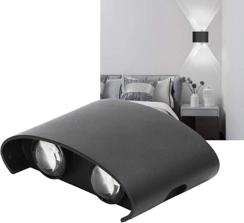 LED Wall Sconce, Wall Lights, LED Wall Lamp Waterproof Modern Sconce Light Indoor Outdoor Decoration 90?265V 4W Black Shell (warm light)...