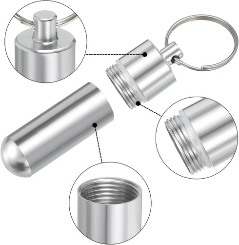 uxcell Toothpick Holder, 2Pcs - Aluminum Alloy Portable Toothpick Case, Waterproof Toothpick Holder Pocket with Keychain for Outdoor Picnic Campin...