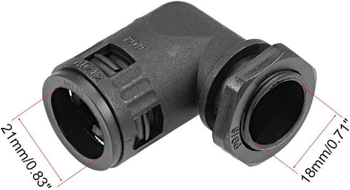 uxcell Corrugated Tube Connector 90 Degree AD21.2 Conduit Hose Joint Clamps 2Pcs...