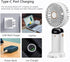 Handheld Portable Fan,Mini Personal Foldable Hand Fan,4000mAh,USB Rechargeable,5 Adjustable Speeds Desk Table Fan with Lanyard and LED Power indic...