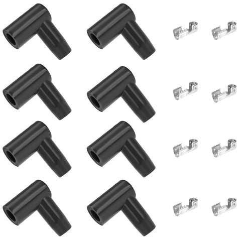 Spark Plug Cap Terminal Kit 90 Degree Spark Plug Boot HEI Distributor and Coil Boot Spark Plug lead Wire (8-Pack)...