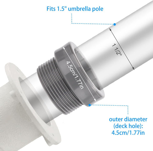 4pcs Pool Umbrella Stabilizer Adapter, Threaded Umbrella Stand Adapter Plastic Pool Umbrella Sleeve Umbrella Pole Insert Stabilizer Only for Aquas...