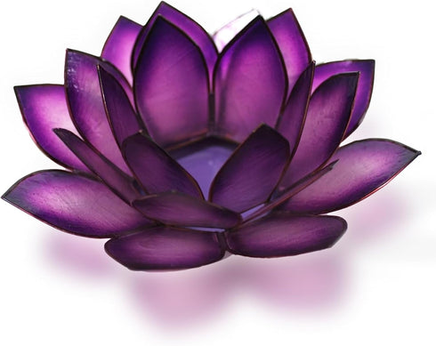 Capiz Shell Lotus Flower Decor Tealight Candle Holder for Serene Ambiance - Handmade Decorative Candle Holders for Meditation, Yoga, and Relaxatio...