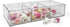 Isaac Jacobs Large 3-Compartment Acrylic Stackable Organizer (12.9" L x 5" W x 2.7" H), Multi-Sectional Tray & Storage Solution for Makeup, Craft ...