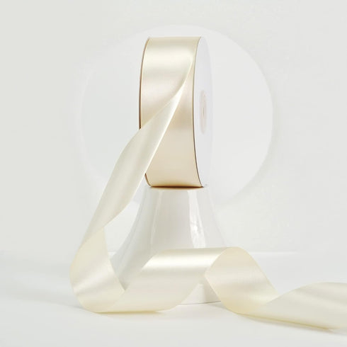 MEEDEE Ivory Satin Ribbon 1-1/2 Inch Ivory Ribbon Lux Satin Double Faced Satin Ribbon by 50 Yards Ivory Beige Polyester Satin Ribbon for Crafts, S...
