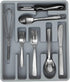 Home Basics 7 Compartment Deep Molded Plastic Flatware and Utensil Tray Holder Cutlery Organizer with Rounded Corners, Stackable Design | Grey...