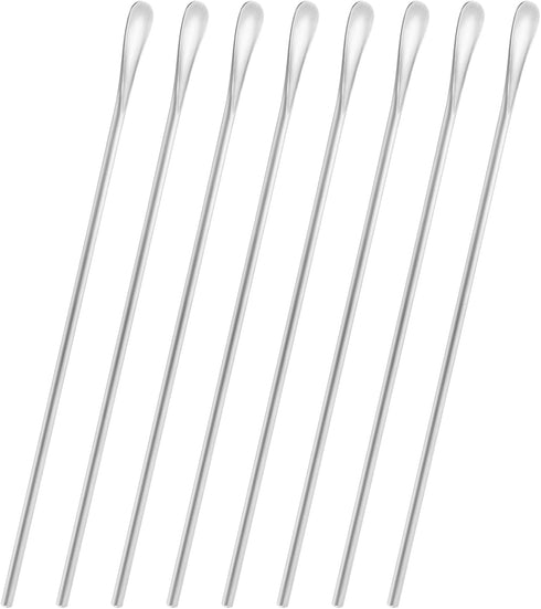8 Pcs 10In/25.8cm Stainless Stee Coffee Stirrer Spoon Reusable & Cocktail Stirrer & Tiny Spoon & Iced Tea Spoon & Bar Spoon.Dishwasher safe...