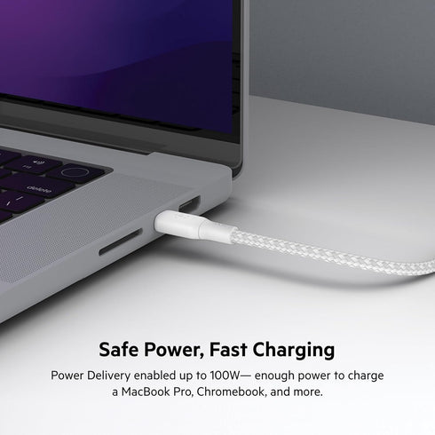 Belkin USB-C to USB-C Cable, BoostCharge Braided Power Cable (3M/10ft), Fast Charging Cable w/ 100W Power Delivery, USB-IF Certified for iPhone 15...