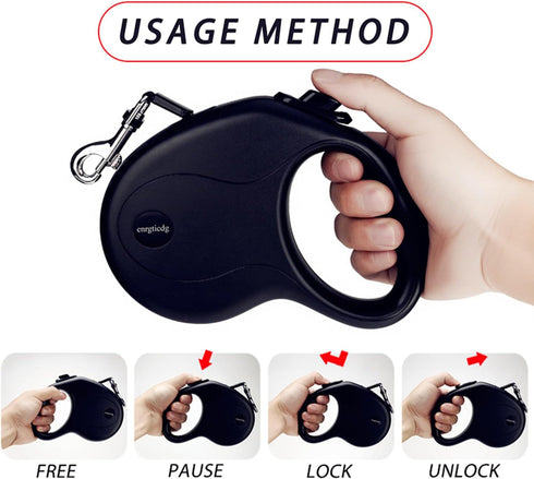 16Ft Retractable Dog Leash,Light Weight Leash for Small to Medium Dogs/Cats Up to 50lbs,Stainless Steel Spring Strong Nylon Tape, Tangle Free, One...