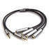 REXUS Grey 3.5mm Y Splitter Stereo Audio Cable 4-Pole Male to 2 Female for Headphone, Headset Splitter Adapter Extension Aux Cable, Compatible Mob...
