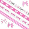 4 Rolls 20 Yards Breast Cancer Awareness Ribbons, 3/8" Pink White Buffalo Plaid Grosgrain Ribbons for Wrapping, Hope Faith Butterfly Ribbons for P...