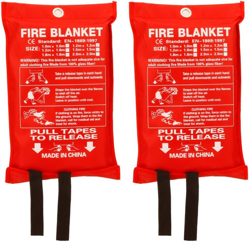 Fire Blanket Fiberglass Fire Emergency Blanket Suppression Blanket Flame Retardant Blanket Emergency Survival Safety Cover for Kitchen Home House ...