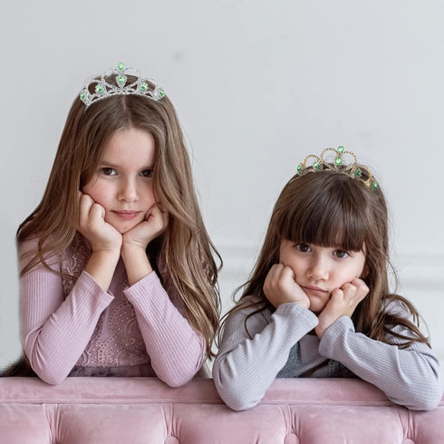Lovelyshop Green Gems Rhinestone Gold Tiara for Little Kid Big Kid Prom Birthday Princess Crown...