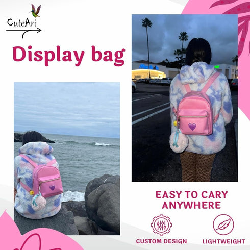 CuteAri 4 Pcs Nylon Pink Makeup Bags for Teen Girls - Mini Backpack for Women...