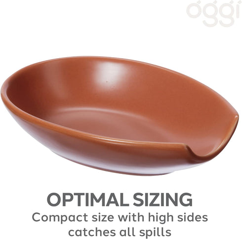 OGGI Spooner Ceramic Spoon Rest- Spoon Rest for Stove Top, Spoon Holder for Countertop, Kitchen Decor for Counter, Coffee Bar Accessories, Brick R...