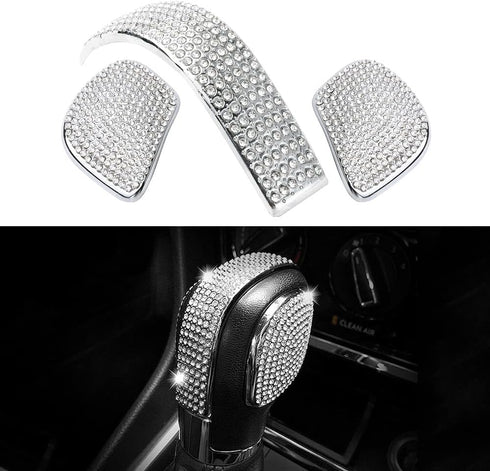1797 for VW Volkswagen Accessories Bling Jetta Passat Tiguan Golf Atlas Touareg Arteon Eos Gear Shift Knob Cover Trim Parts Sticker Silver Crystal...